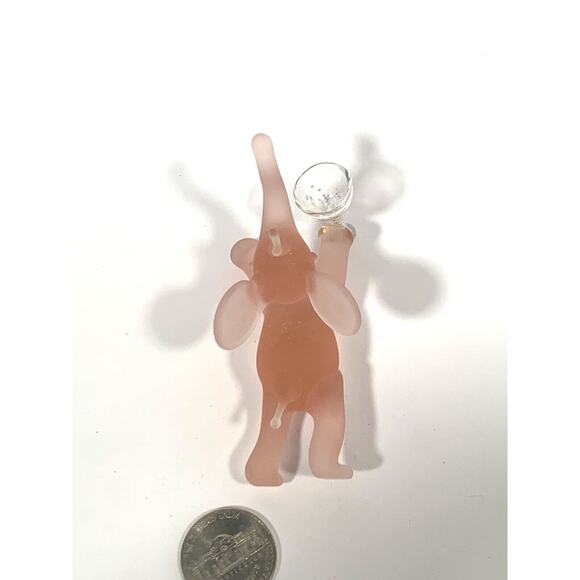 1 Silvestri ornament pink elephant frosted glass champagne mini - Picture 4 of 5